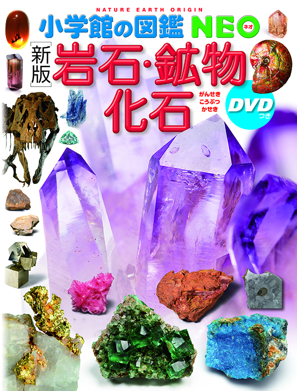 小学館の図鑑NEO 新版『岩石・鉱物・化石』DVDつき 価格2200円（税込）